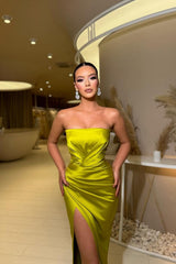 New Arrival Charming Long Mermaid Sleeveless Evening Party Gowns Long Slit Online-Dbrbridal