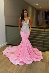 New Arrival Sleeveless Mermaid Sequins Evening Party Gowns With Ruffles Long-Dbrbridal