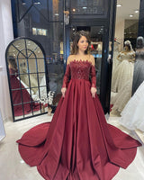 New Arrival Strapless Long Sleeves Bridal Gown With Ruffles Long-Dbrbridal