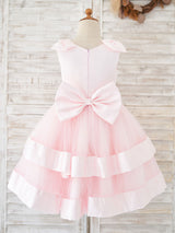 New Jewel Neck Sleeveless Sash Pink Kids Party Dresses-Dbrbridal