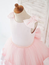 New Jewel Neck Sleeveless Sash Pink Kids Party Dresses-Dbrbridal