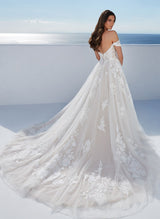 Off-The-Shoulder Ball-Gown Lace Wedding Dresses Tulle-Dbrbridal