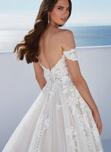 Off-The-Shoulder Ball-Gown Lace Wedding Dresses Tulle-Dbrbridal