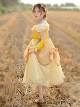 Off The Shoulder Korean Velvet Sleeveless Ankle Length A-line Pleated Formal Kids Princess Dresses-Dbrbridal