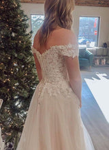 Off-the-Shoulder Princess Wedding Dresses Lace-Dbrbridal