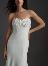 Off-the-Shoulder Satin Wedding Dresses Appliques Lace-Dbrbridal