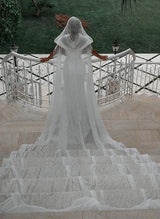 Off-The-Shoulder Sleeveless Sequined Mermaid Fitted Wedding Dresses-Dbrbridal