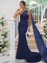 One Shoulder Classic Sleeveless Bridesmaid Dresses-Dbrbridal