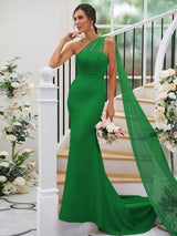 One Shoulder Classic Sleeveless Bridesmaid Dresses-Dbrbridal