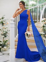 One Shoulder Classic Sleeveless Bridesmaid Dresses-Dbrbridal