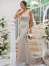 One Shoulder Classic Sleeveless Bridesmaid Dresses-Dbrbridal