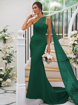 One Shoulder Classic Sleeveless Bridesmaid Dresses-Dbrbridal