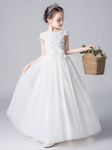 Pink Bateau Neck Sleeveless Bows Formal Kids Pageant flower girl dresses-Dbrbridal