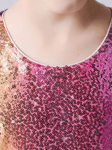 Pink Jewel Neck Sequined Sleeveless Ankle-Length Princess Dress Bows Kids Party Dresses-Dbrbridal