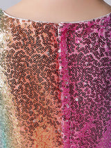 Pink Jewel Neck Sequined Sleeveless Ankle-Length Princess Dress Bows Kids Party Dresses-Dbrbridal