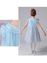 Pink Jewel Neck Short Sleeves Kids Social Party Dresses Princess Dress-Dbrbridal