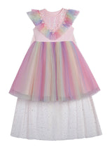 Pink Jewel Neck Short Sleeves Kids Social Party Dresses Princess Dress-Dbrbridal