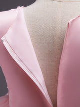 Pink Round Neck Sleeveless Tutu Dress Tulle Rhinestones Studded Girls Dinner Party Dresses-Dbrbridal