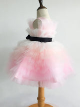 Pink Satin Fabric Sleeveless Short Princess Kids Party Dresses-Dbrbridal