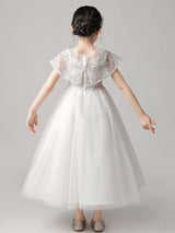 Pretty Jewel Neck Tulle Sleeveless Ankle Length Princess Embroidered Kids Party Dress-Dbrbridal
