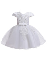 Pretty V Neck Short Sleeves Flowers Kids Party flower girl dresses-Dbrbridal