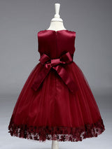 Princess Lilac Purple Lace Tulle Ribbon Bows Kids Tutu Party Dress-Dbrbridal