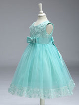 Princess Lilac Purple Lace Tulle Ribbon Bows Kids Tutu Party Dress-Dbrbridal