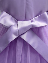 Princess Lilac Purple Lace Tulle Ribbon Bows Kids Tutu Party Dress-Dbrbridal