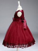 Princess Lilac Purple Lace Tulle Ribbon Bows Kids Tutu Party Dress-Dbrbridal