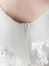 Purple V-Neck Sleeveless Tulle Lace Kids Party Dresses-Dbrbridal