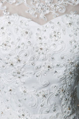 Retro Wedding Dress Tea Length Jewel Neck Sleeveless A-line Tulle Short Bridal Dress Exclusive-Dbrbridal