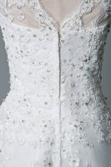 Retro Wedding Dress Tea Length Jewel Neck Sleeveless A-line Tulle Short Bridal Dress Exclusive-Dbrbridal