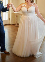 Romantic Tulle Curve Lace Wedding Dresses-Dbrbridal