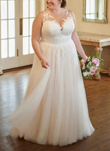 Romantic Tulle Curve Lace Wedding Dresses-Dbrbridal