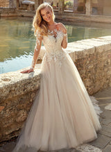 Romantic Tulle Lace Ball-Gown Wedding Dresses Long Sleeves-Dbrbridal