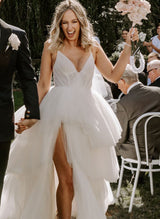 Romantic Wedding Dresses Slit-Dbrbridal