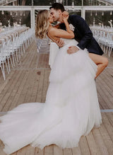 Romantic Wedding Dresses Slit-Dbrbridal