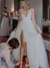 Romantic Wedding Dresses Slit-Dbrbridal