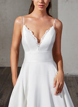 Satin Wedding Dress Lace-Dbrbridal