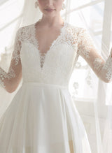 Satin Wedding Dresses Pockets-Dbrbridal