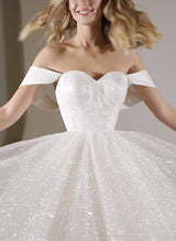 Sequin Sleeveless Short Elegant Sweetheart Chic A-line Wedding Dresses-Dbrbridal