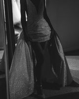 Sequin V-Neck Princess Wedding Dresses-Dbrbridal