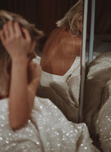 Sequin V-Neck Princess Wedding Dresses-Dbrbridal