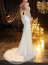 Sequined Wedding Dresses Back Hole-Dbrbridal