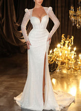 Sequined Wedding Dresses Back Hole-Dbrbridal