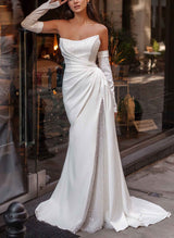 Sequined Wedding Dresses Detachable Sleeves-Dbrbridal