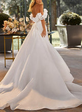 Sequined Wedding Dresses Ruffle Mermaid Fitted Off-The-Shoulder-Dbrbridal