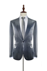 Shiny Silver Prom Suits Glittering Peak Lapel Suits for Men-Dbrbridal