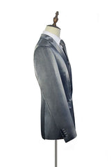 Shiny Silver Prom Suits Glittering Peak Lapel Suits for Men-Dbrbridal
