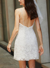 Short Lace Wedding Dresses-Dbrbridal